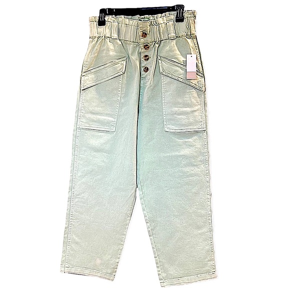 bp Pants - BP Nordstrom Lt Green Paper Bag Wide Leg Denim Pants 28
